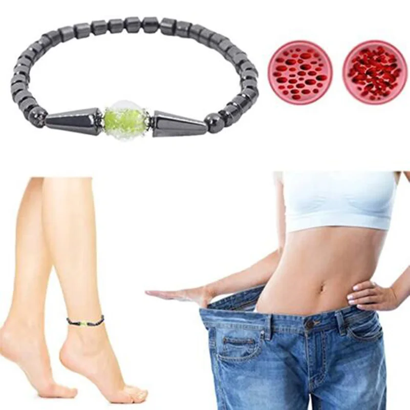 Hematite Weight Loss Anklet Black Gallstone Magnetic Bracelet Therapy Arthritis Pain Relief Health Care Anklets Unisex Jewelry