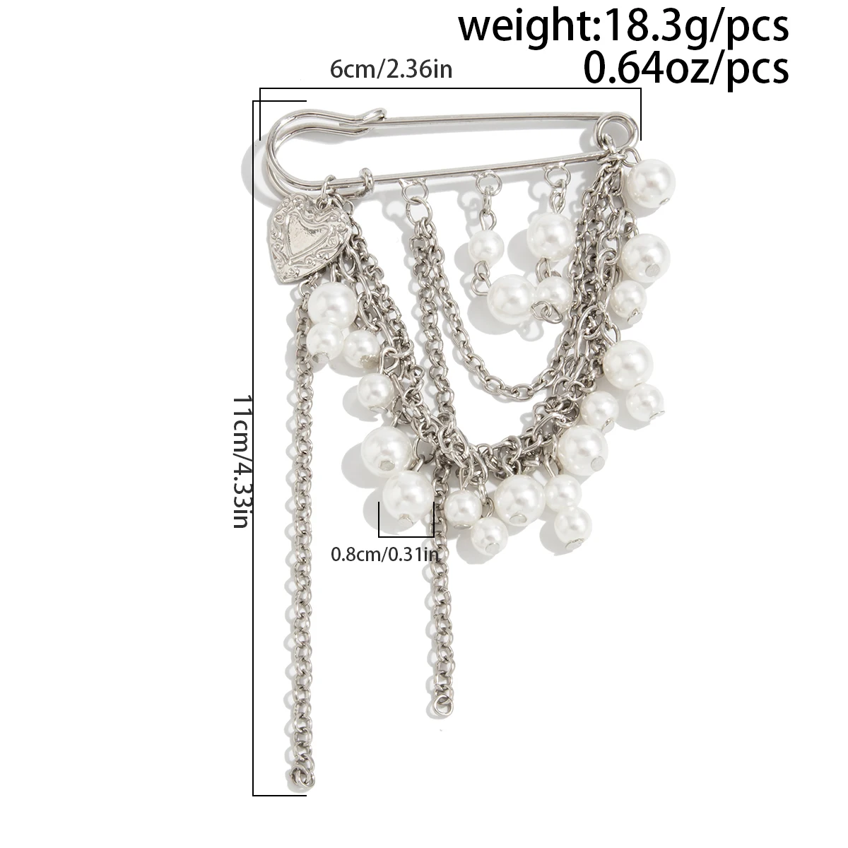 Salircon Fashion Elegance Imitation Pearl Tassel Ankles Chain Women Detachable Jeans Brooch Chain Clothing Jewelry Accessories