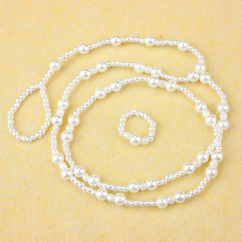 【No】Pearl Barefoot Sandal Anklet - Elegant Foot Chain With Toe Ring For Beach & Party Jewelry