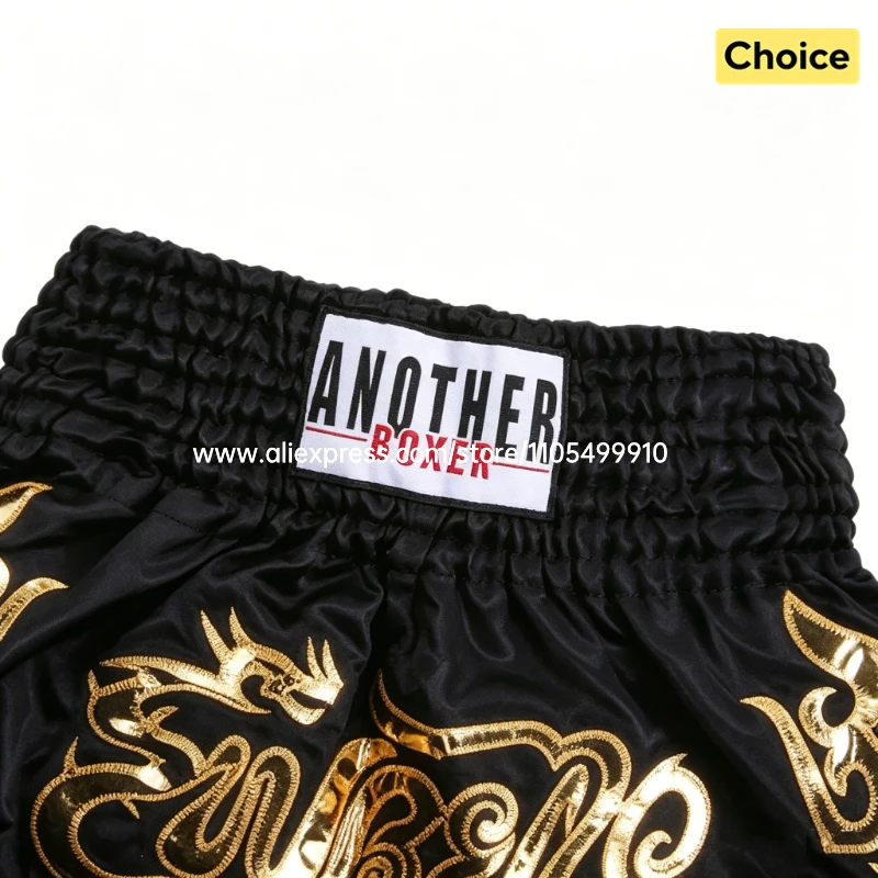 Muay Thai Fight Shorts Pink Kickboxing Shorts Men Women Kids Boxing Shorts Gold Embroidery Dancing Boxing Training Match Pants