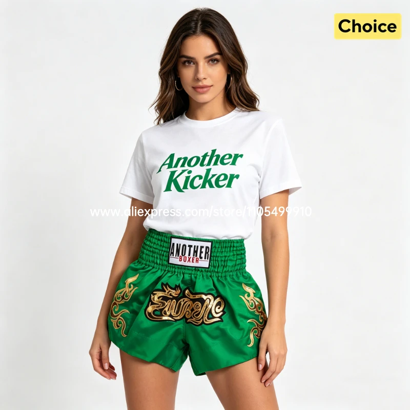 Muay Thai Fight Shorts Pink Kickboxing Shorts Men Women Kids Boxing Shorts Gold Embroidery Dancing Boxing Training Match Pants