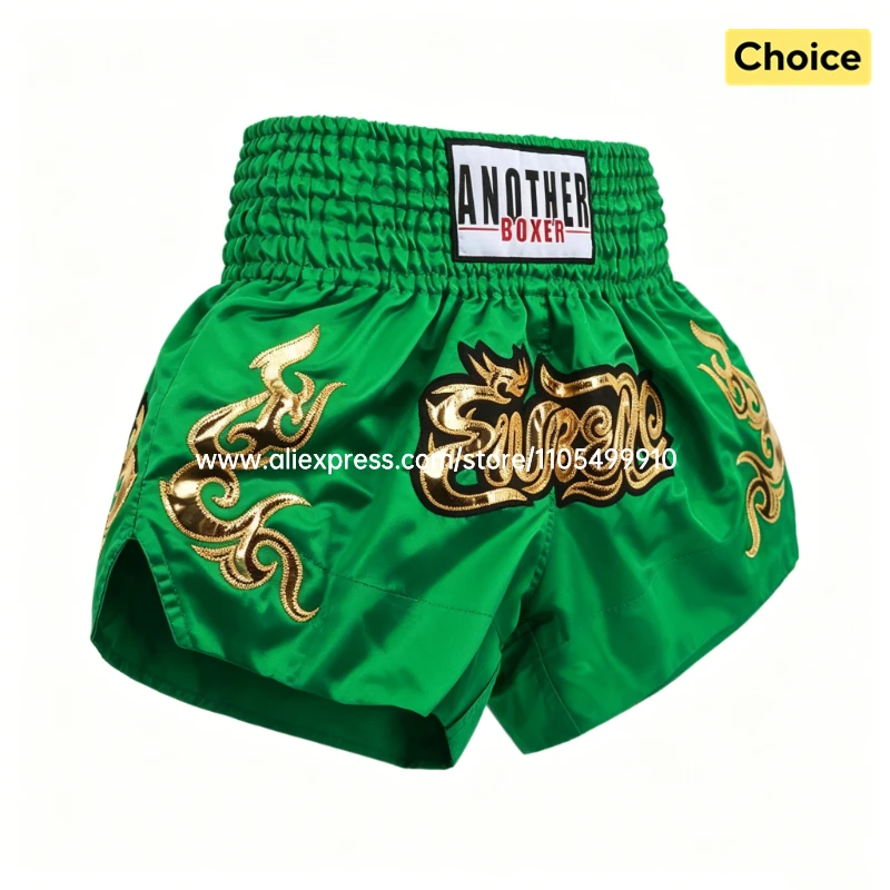 Muay Thai Fight Shorts Pink Kickboxing Shorts Men Women Kids Boxing Shorts Gold Embroidery Dancing Boxing Training Match Pants