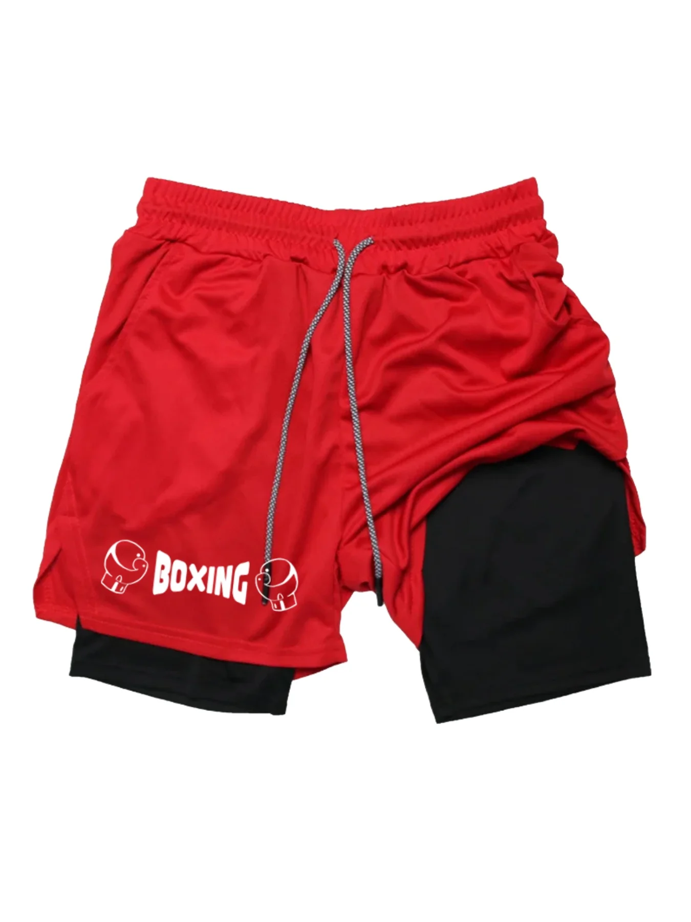 2025 New Men's Summer Boxing Shorts Fitness and Sports 2-in-1 Shorts Breathable Sports Training Shorts