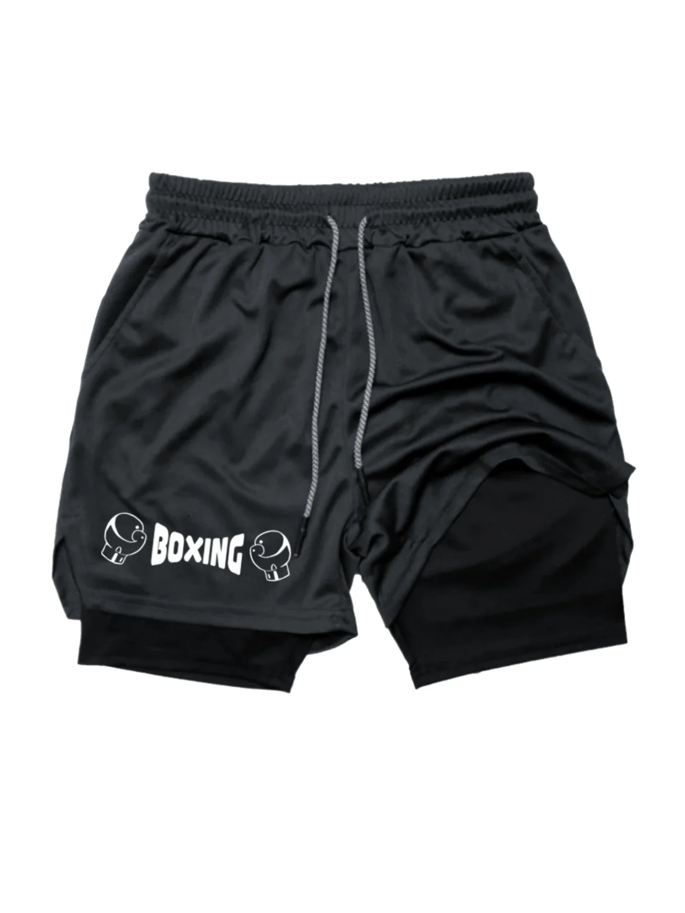 2025 New Men's Summer Boxing Shorts Fitness and Sports 2-in-1 Shorts Breathable Sports Training Shorts