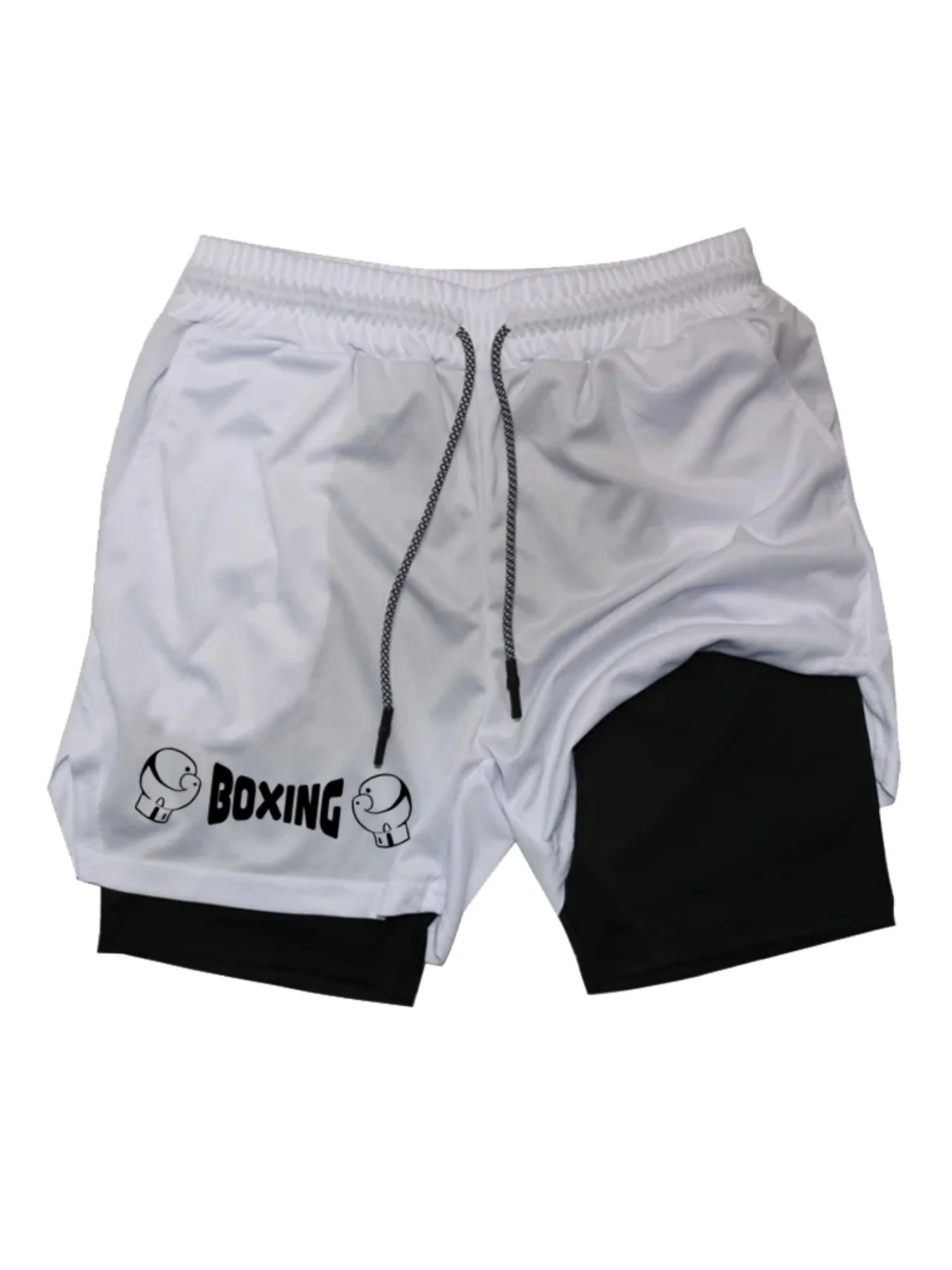 2025 New Men's Summer Boxing Shorts Fitness and Sports 2-in-1 Shorts Breathable Sports Training Shorts