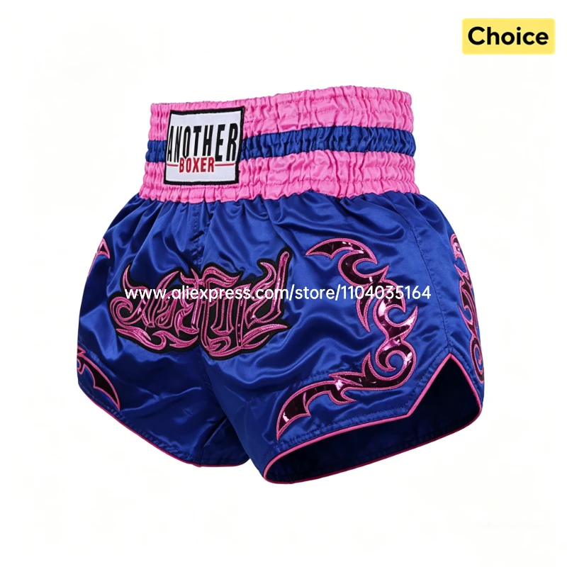 Muay Thai Pants Thai Embroidery Thai Boxing Shorts Men Women Kids Combat Sports Taekwondo Wushu Sanda MMA Kickboxing Fight Gear