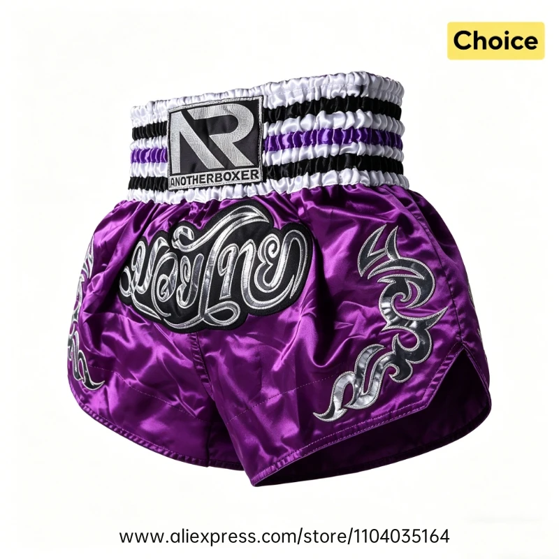 Muay Thai Pants Thai Embroidery Thai Boxing Shorts Men Women Kids Combat Sports Taekwondo Wushu Sanda MMA Kickboxing Fight Gear