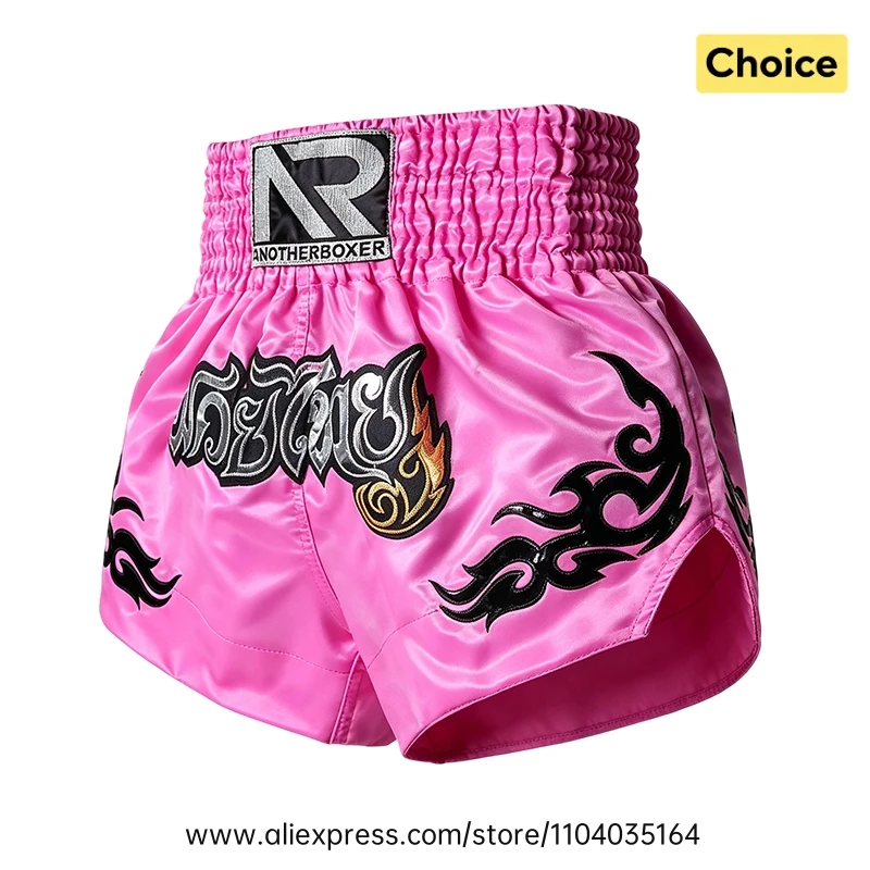 Muay Thai Pants Thai Embroidery Thai Boxing Shorts Men Women Kids Combat Sports Taekwondo Wushu Sanda MMA Kickboxing Fight Gear