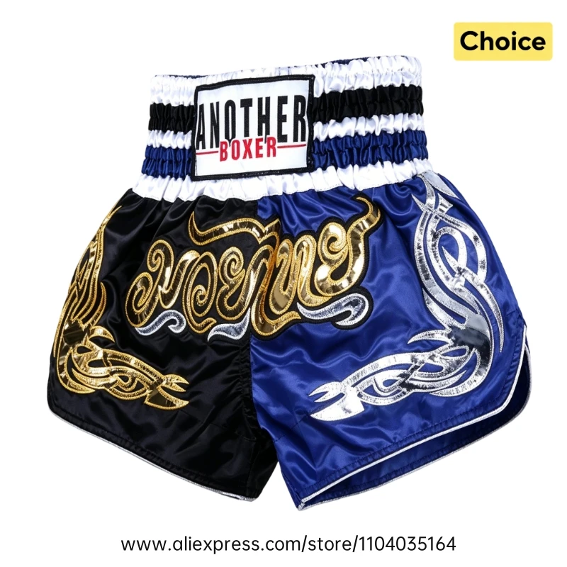 Muay Thai Pants Thai Embroidery Thai Boxing Shorts Men Women Kids Combat Sports Taekwondo Wushu Sanda MMA Kickboxing Fight Gear