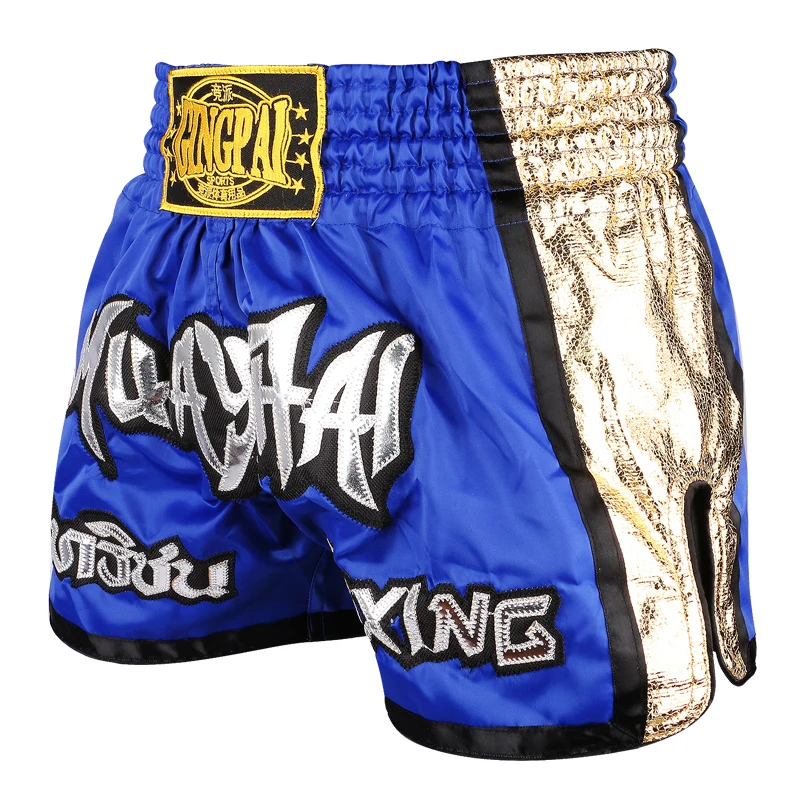 Men Women Kids Muay Thai Shorts Embroidery Thai Boxing Shorts Satin BJJ MMA Clothes Gym Grappling Cage Fight Kickboxing Shorts