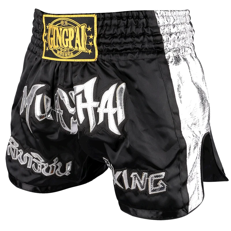 Men Women Kids Muay Thai Shorts Embroidery Thai Boxing Shorts Satin BJJ MMA Clothes Gym Grappling Cage Fight Kickboxing Shorts