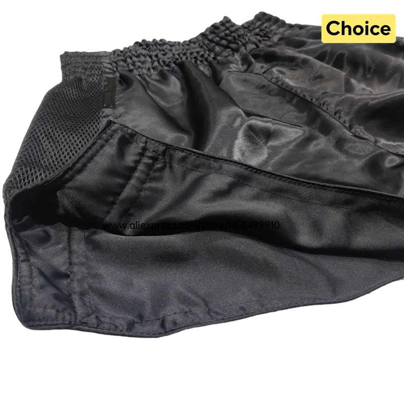 Plain Muay Thai Shorts Kids Women Men Boxing Competition Pants Breathable Satin BJJ MMA Sparring Kickboxing Training Sports Gear