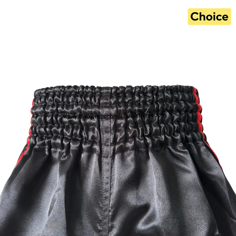 Plain Muay Thai Shorts Kids Women Men Boxing Competition Pants Breathable Satin BJJ MMA Sparring Kickboxing Training Sports Gear