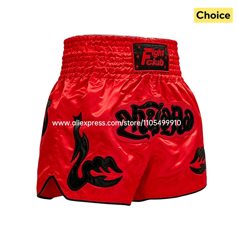 Muay Thai Boxing Shorts Bow Tie Ribbon Satin Elastic Waist Kickboxing Pants Martial Arts MMA Fight Shorts Adult Men Women Kids