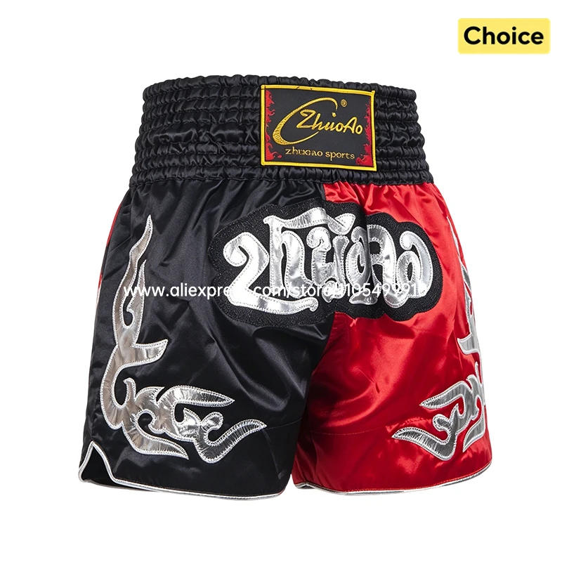 Muay Thai Boxing Shorts Bow Tie Ribbon Satin Elastic Waist Kickboxing Pants Martial Arts MMA Fight Shorts Adult Men Women Kids