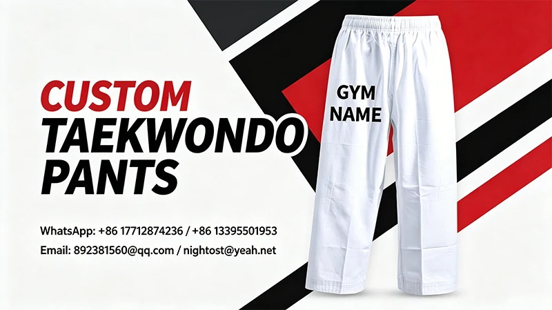 Taekwondo Pants Breathable Martial Arts Class Training Trousers for Adults Kids Loose Kickboxing Sparring Training Gi Bottoms
