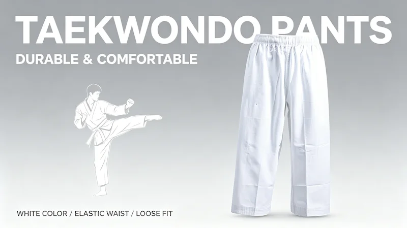 Taekwondo Pants Breathable Martial Arts Class Training Trousers for Adults Kids Loose Kickboxing Sparring Training Gi Bottoms
