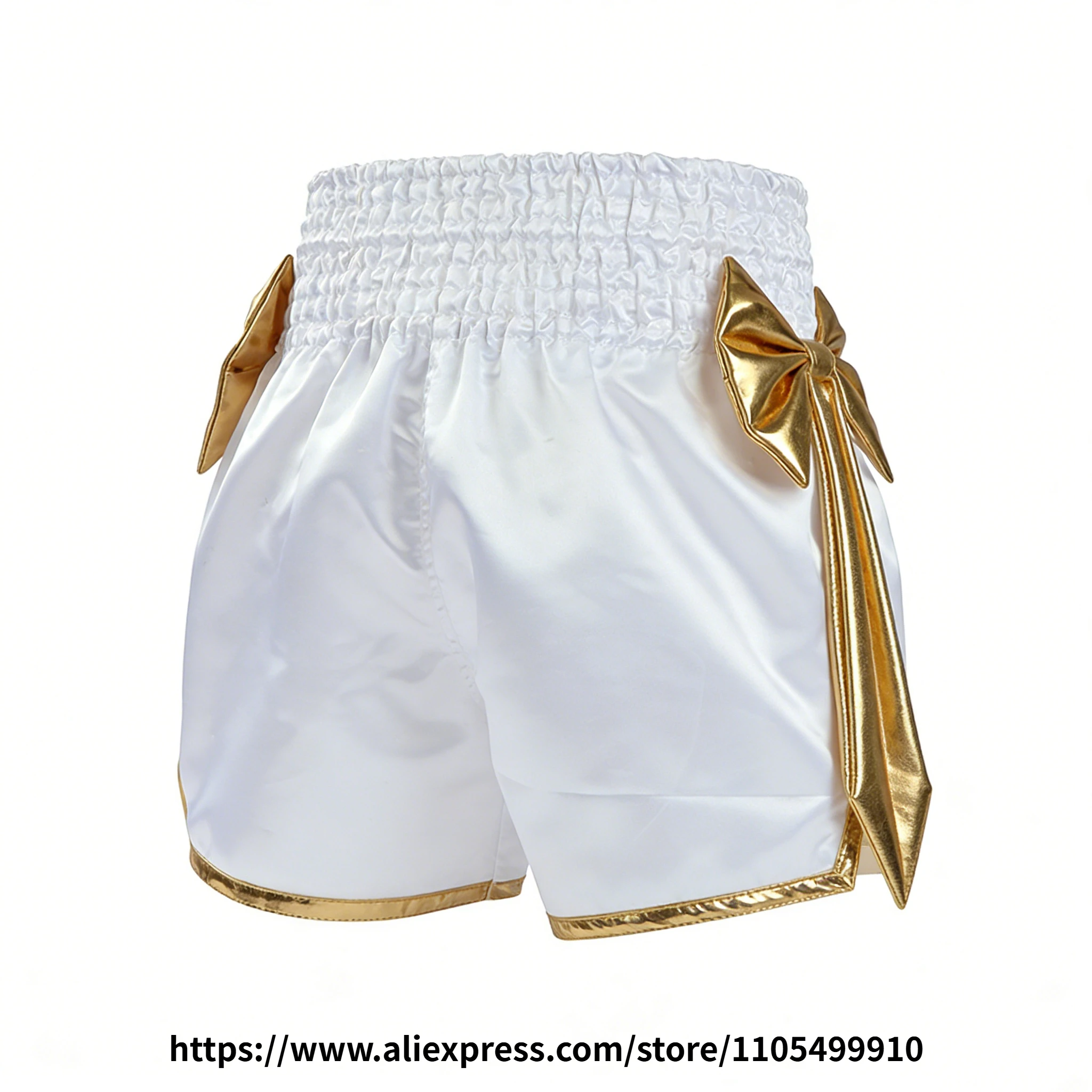 Bow Ribbon Thai Boxing Shorts Women Men Kids Muay Thai Fight Training Shorts MMA Kickboxing Sparring Boxing Competition Pants