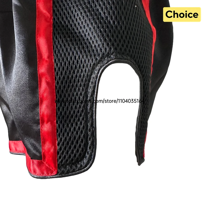 No Embroidery Solid Muay Thai Boxing Shorts Breathable Mesh Satin Kickboxing Shorts Elastic Waist Adult Kids MMA Fighting Pants