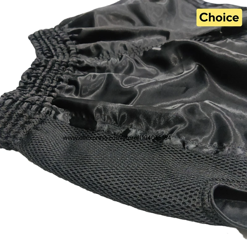 No Embroidery Solid Muay Thai Boxing Shorts Breathable Mesh Satin Kickboxing Shorts Elastic Waist Adult Kids MMA Fighting Pants