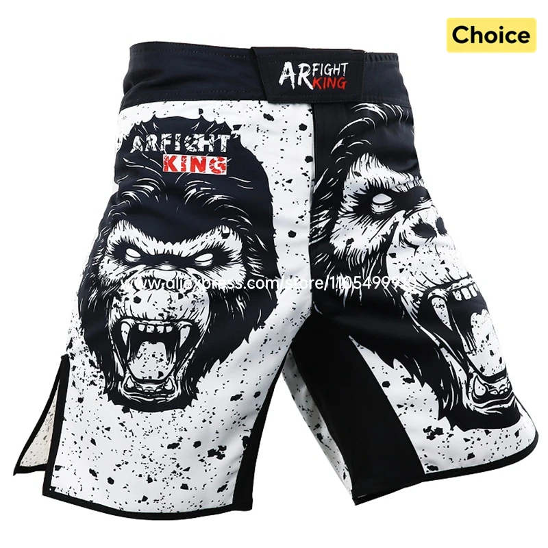 Animal Print MMA Shorts Fight Grappling Shorts BJJ Jiu-Jitsu Martial Arts Gym Fitness Training Trunk Men Kickboxing Boxing Pants