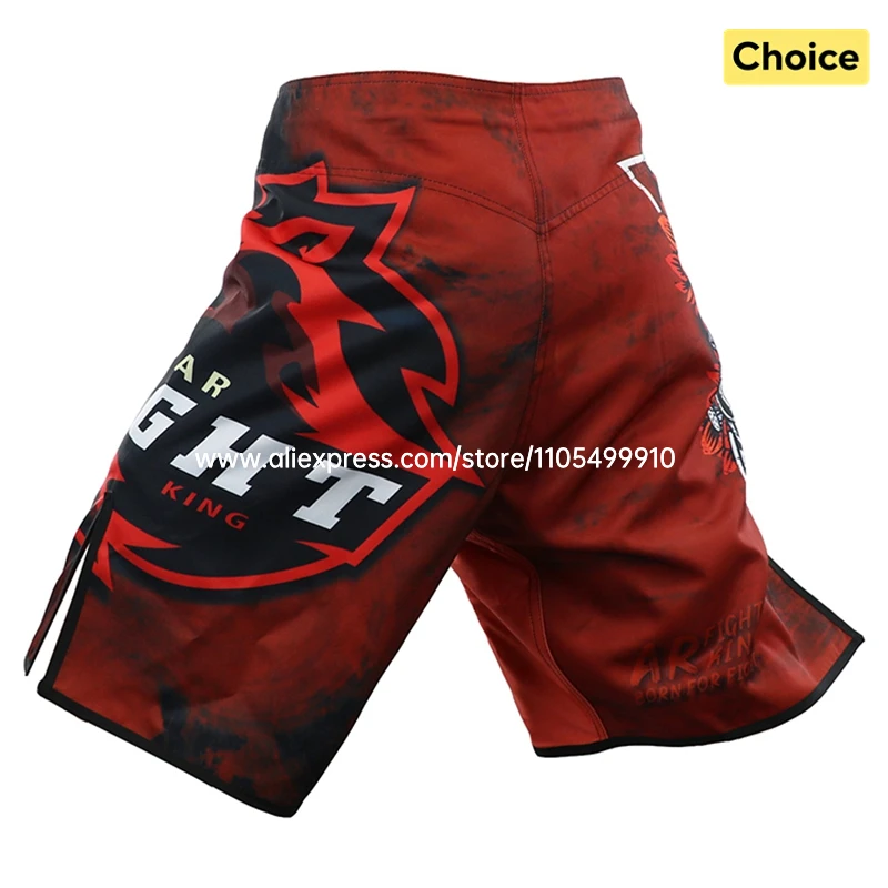 Animal Print MMA Shorts Fight Grappling Shorts BJJ Jiu-Jitsu Martial Arts Gym Fitness Training Trunk Men Kickboxing Boxing Pants
