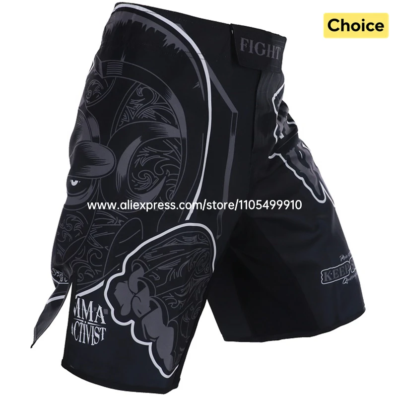 Animal Print MMA Shorts Fight Grappling Shorts BJJ Jiu-Jitsu Martial Arts Gym Fitness Training Trunk Men Kickboxing Boxing Pants