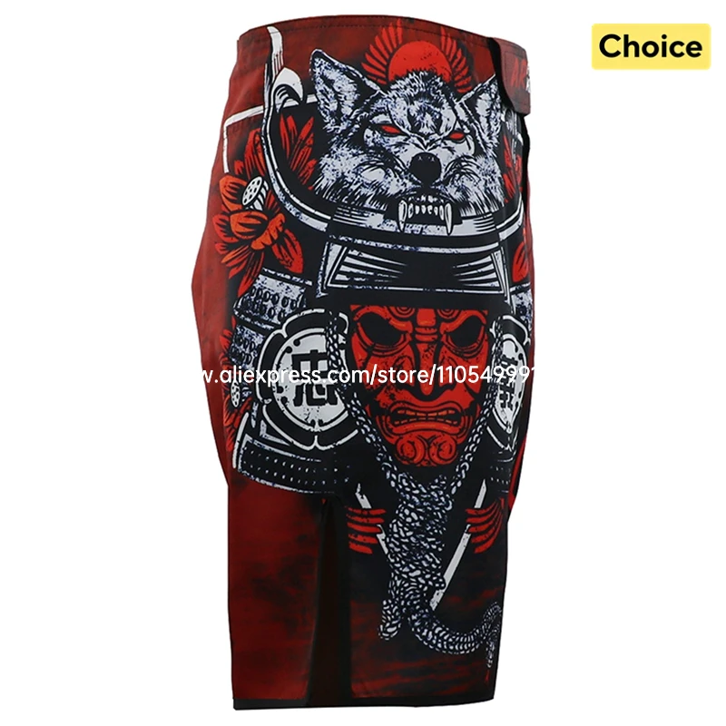 Animal Print MMA Shorts Fight Grappling Shorts BJJ Jiu-Jitsu Martial Arts Gym Fitness Training Trunk Men Kickboxing Boxing Pants