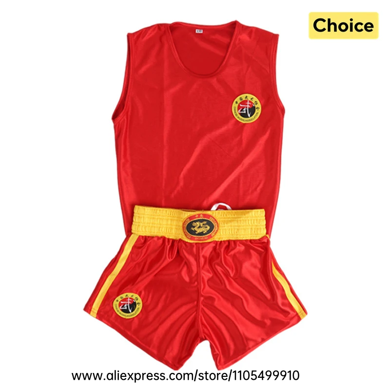 Muay Thai Boxing Shorts Shirt Set Breathable Sanda Wushu Martial Arts Kungfu Clothing MMA Kickboxing Sparring Fighting Uniform