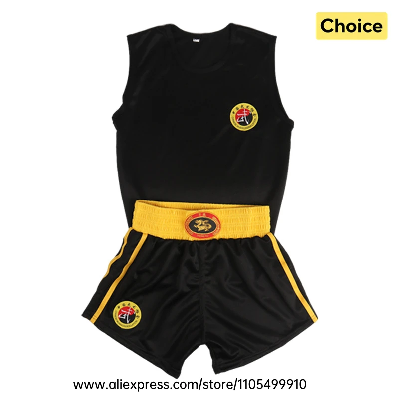 Muay Thai Boxing Shorts Shirt Set Breathable Sanda Wushu Martial Arts Kungfu Clothing MMA Kickboxing Sparring Fighting Uniform