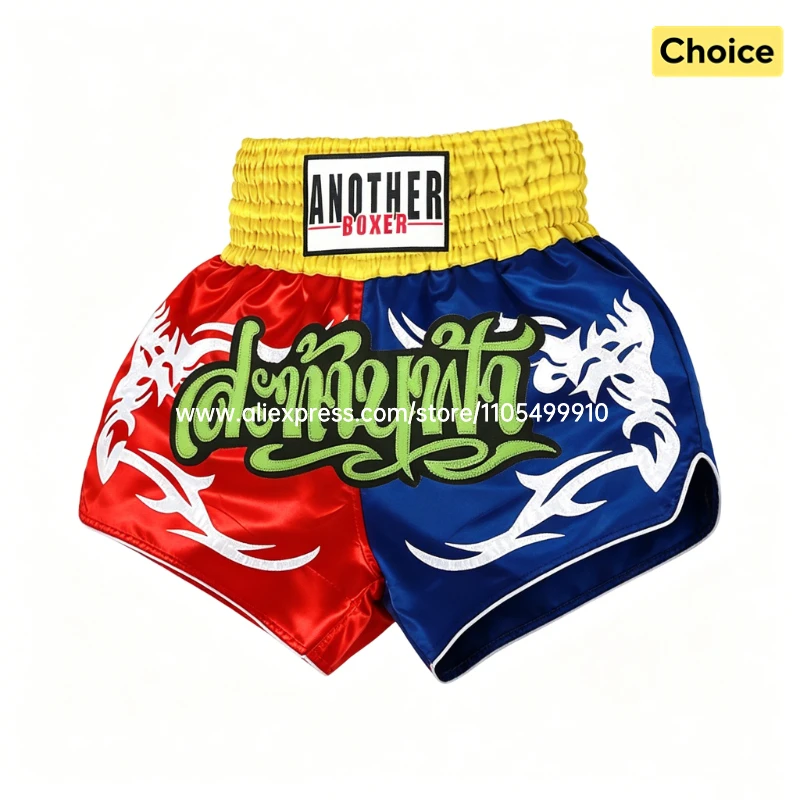 Muay Thai Fight Shorts Men Women Kids Combat Sports Boxing Trunks Thai Script Embroidery Martial Arts MMA BJJ Kickboxing Pants