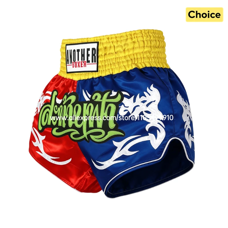 Muay Thai Fight Shorts Men Women Kids Combat Sports Boxing Trunks Thai Script Embroidery Martial Arts MMA BJJ Kickboxing Pants