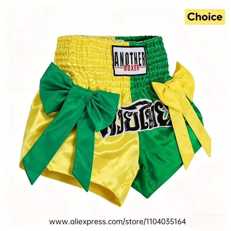 Muay Thai Fight Shorts Men Women Kids Combat Sports Boxing Trunks Thai Script Embroidery Martial Arts MMA BJJ Kickboxing Pants