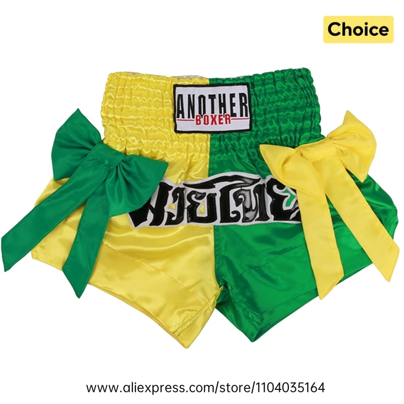 Muay Thai Fight Shorts Men Women Kids Combat Sports Boxing Trunks Thai Script Embroidery Martial Arts MMA BJJ Kickboxing Pants