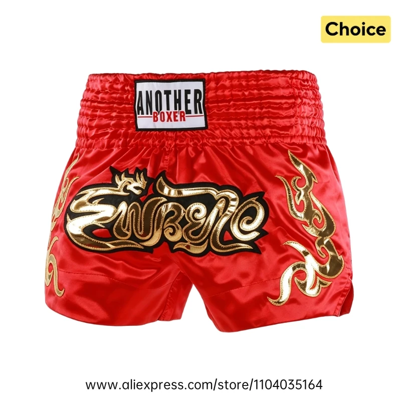 Muay Thai Fight Shorts Men Women Kids Combat Sports Boxing Trunks Thai Script Embroidery Martial Arts MMA BJJ Kickboxing Pants