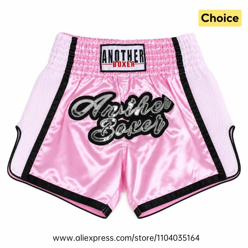 Muay Thai Fight Shorts Men Women Kids Combat Sports Boxing Trunks Thai Script Embroidery Martial Arts MMA BJJ Kickboxing Pants