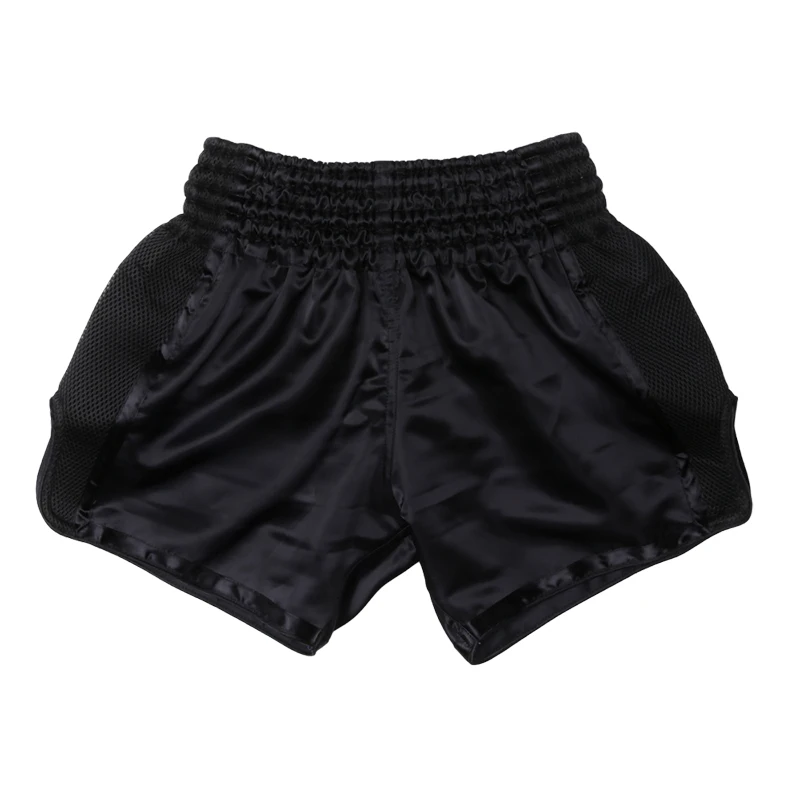Leopard Print Muay Thai Shorts Unisex Satin Boxing Trunks Elastic Waist Kickboxing MMA Training Fight Shorts for Men Women Kids