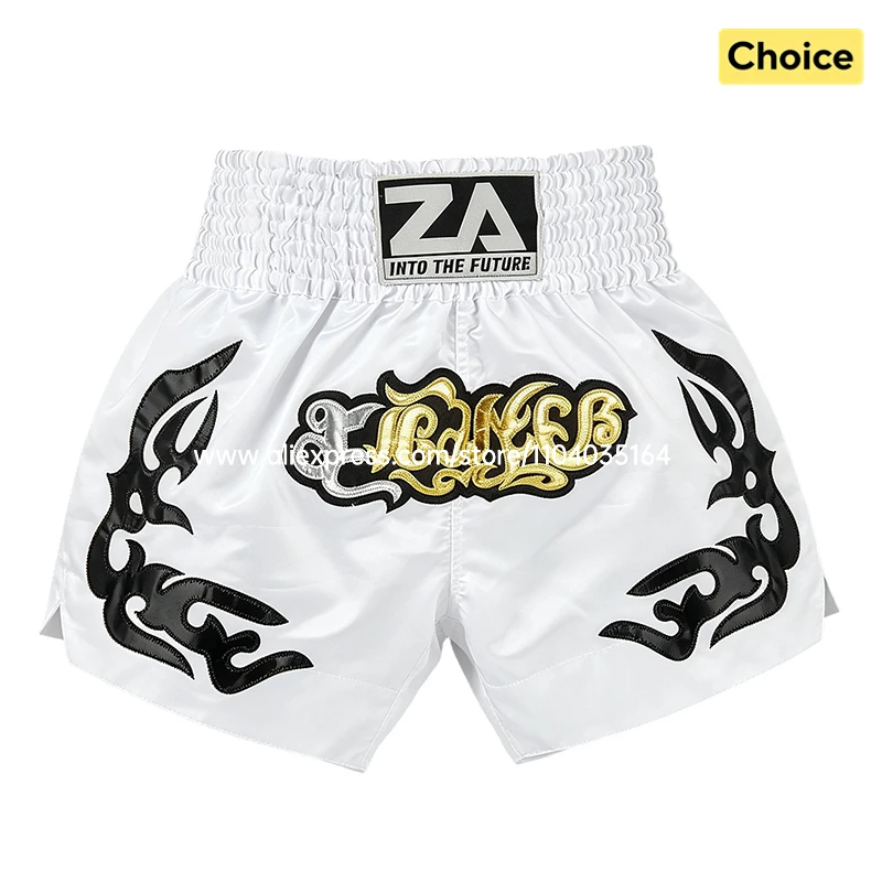 Boxing Shorts Classic Muay Thai Shorts Male Female Boy Girl Martial Arts Sparring Kickboxing Cage Fight Training MMA Pants Green