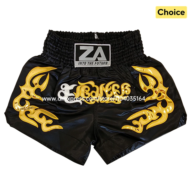 Boxing Shorts Classic Muay Thai Shorts Male Female Boy Girl Martial Arts Sparring Kickboxing Cage Fight Training MMA Pants Green