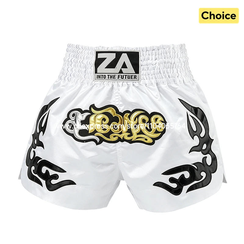 Boxing Shorts Classic Muay Thai Shorts Male Female Boy Girl Martial Arts Sparring Kickboxing Cage Fight Training MMA Pants Green