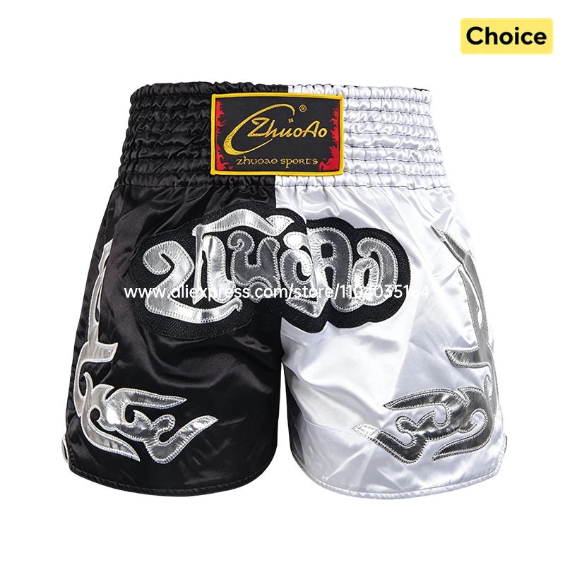 Boxing Shorts Classic Muay Thai Shorts Male Female Boy Girl Martial Arts Sparring Kickboxing Cage Fight Training MMA Pants Green