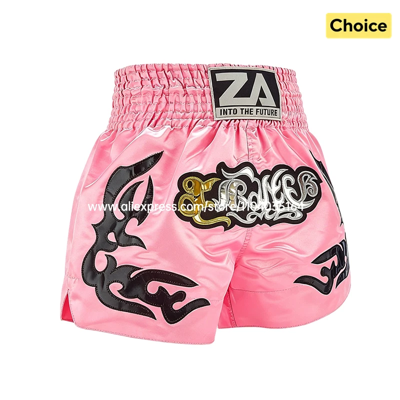 Boxing Shorts Classic Muay Thai Shorts Male Female Boy Girl Martial Arts Sparring Kickboxing Cage Fight Training MMA Pants Green