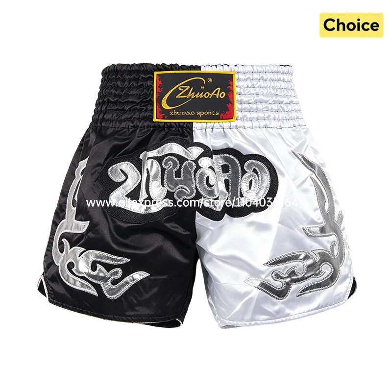 Boxing Shorts Classic Muay Thai Shorts Male Female Boy Girl Martial Arts Sparring Kickboxing Cage Fight Training MMA Pants Green
