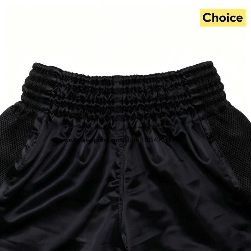 Plain Muay Thai Boxing Shorts Adult Kids Boxing Shorts Mesh Panel Martial Arts Kickboxing MMA Fight Training Competition Pants