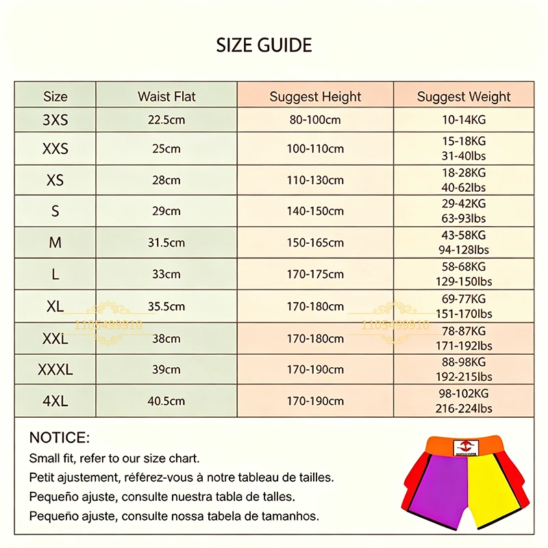 Professional Muay Thai Shorts Boxing Shorts Men Women Kids Boys Girls Martial Arts MMA Kickboxing Training Pants Fighter Gear