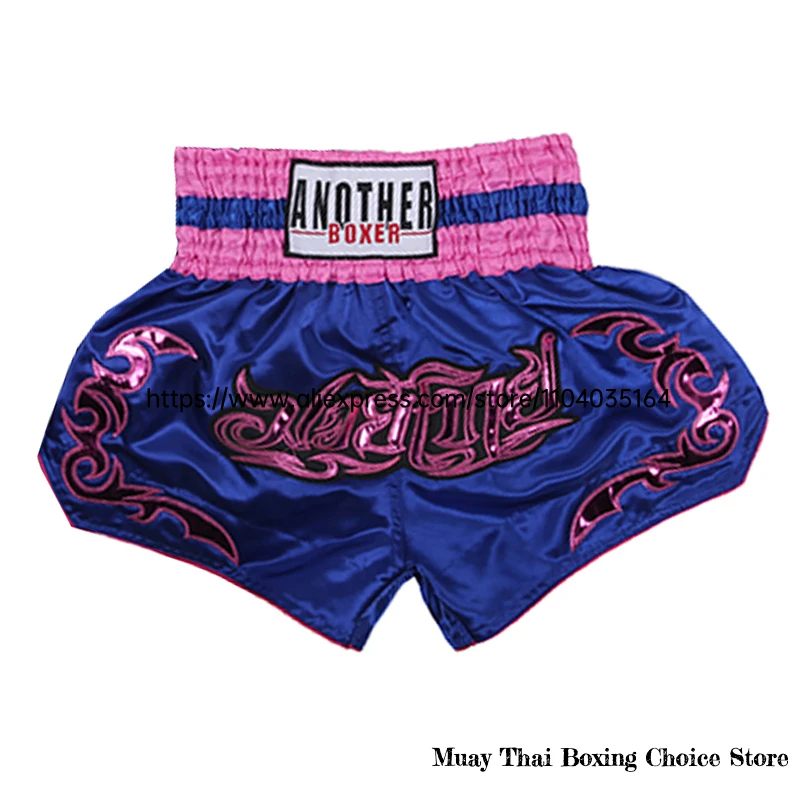 Muay Thai Shorts Multicolor Thai Boxing Shorts Men Women Kids Martial Arts MMA Training Competition Fight Kickboxing Pants Black