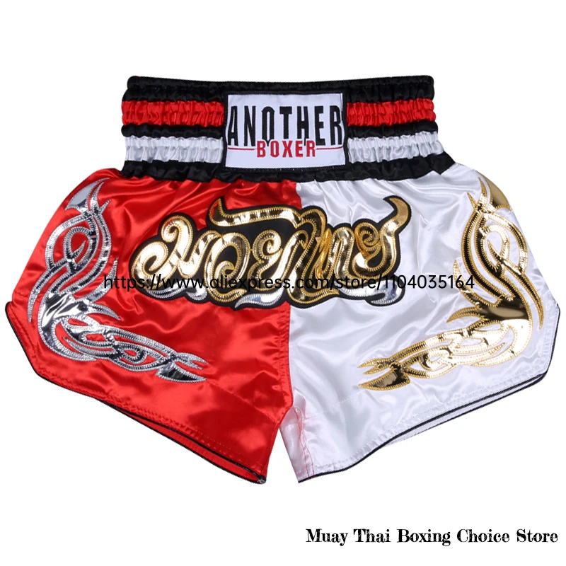 Muay Thai Shorts Multicolor Thai Boxing Shorts Men Women Kids Martial Arts MMA Training Competition Fight Kickboxing Pants Black