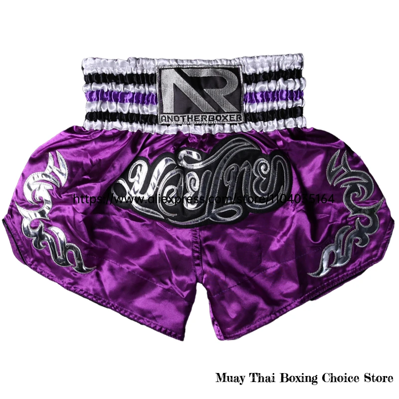 Muay Thai Shorts Multicolor Thai Boxing Shorts Men Women Kids Martial Arts MMA Training Competition Fight Kickboxing Pants Black
