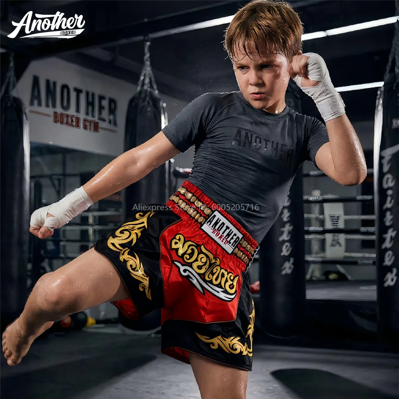 Premium Muay Thai Shorts, Boxing Fight Shorts Embroidery Elastic Waist Breathable for Kickboxing BJJ Martial Arts MMA Training