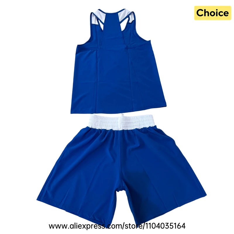 Red Boxing Shorts Shirt Set Muay Thai Shorts Men Women Kids Boy Girl Sanda Wushu Martial Arts Shorts and Sleeveless Singlet Set
